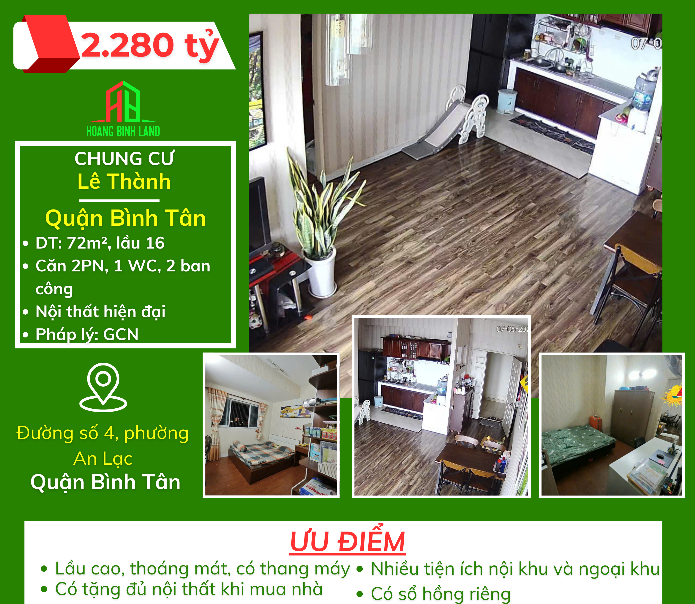 CHUNG CƯ LÊ THÀNH, PHƯỜNG AN LẠC, BÌNH TÂN