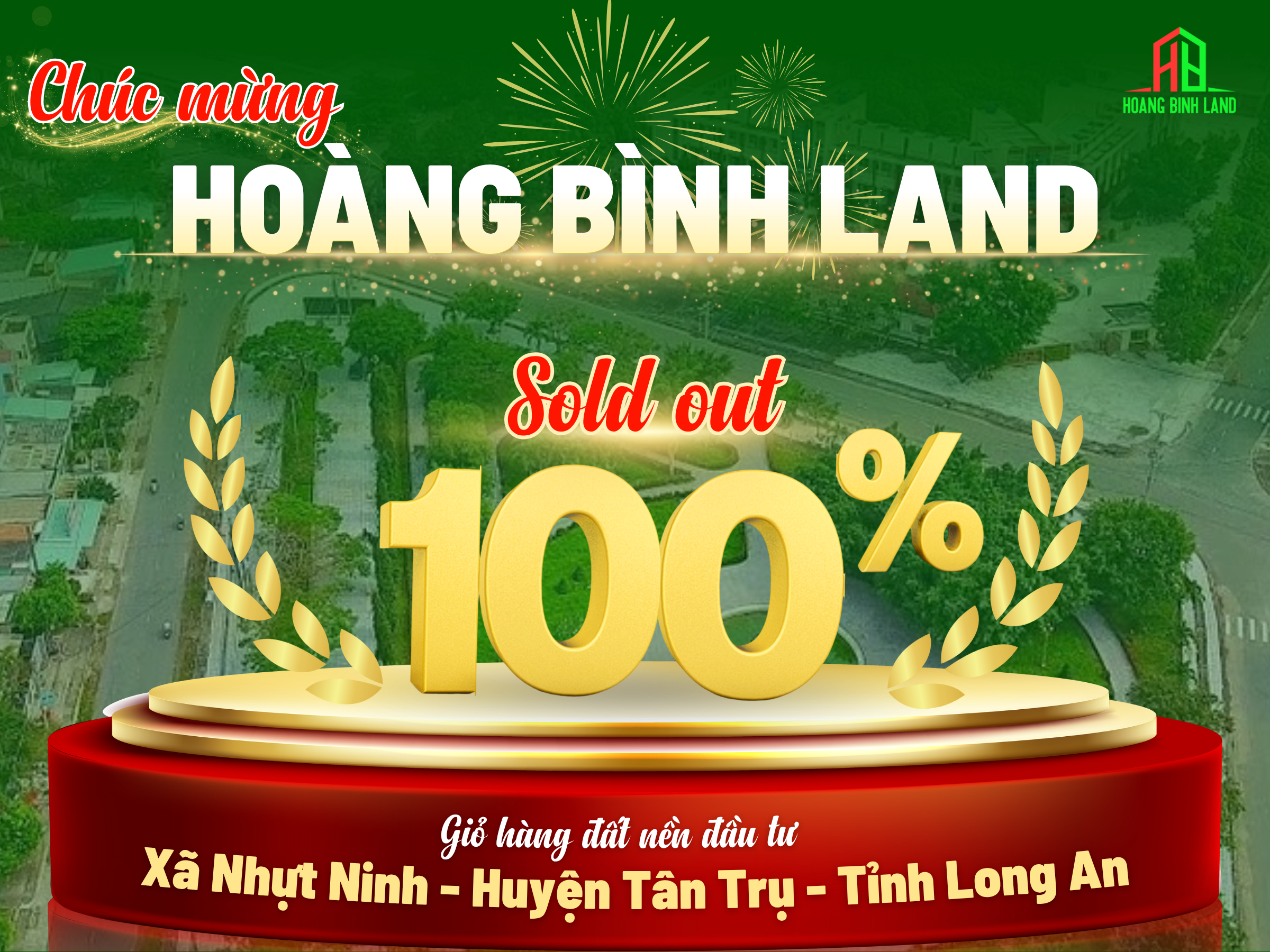 HOÀNG BÌNH LAND, SOLD OUT 100% GIỎ HÀNG ĐẤT NỀN TẠI XÃ NHỰT NINH, TÂN TRỤ, LONG AN