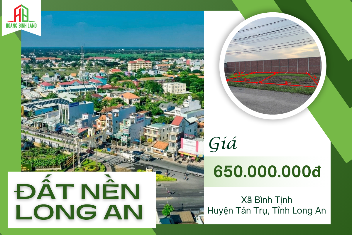 ĐẤT ĐẦU TƯ TẠI LONG AN  - MẶT TIỀN ĐƯỜNG 9M