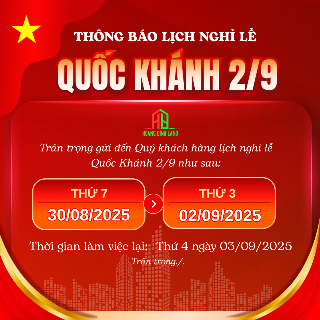 LỊCH NGHỈ LỄ QUỐC KHÁNH 02/9/2025